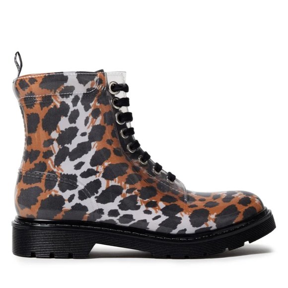NWT: SERGIO ROSSI | Leopard-print and Clear PVC combat boots - Picture 3 of 12